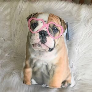 Dog Plush bulldog accent pillow - new